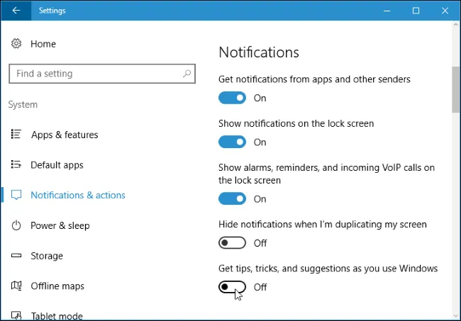 where to disable microsoft edge popup adware notifcations