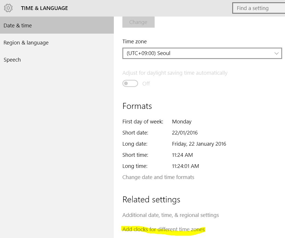 Solved Add multiple timezones / clocks to Windows 10 How to get